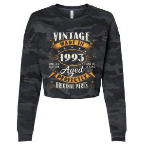 Funny 1993 30 Birthday Cropped Pullover Crew