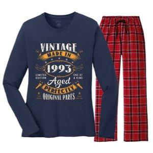 Funny 1993 30 Birthday Women's Long Sleeve Flannel Pajama Set 