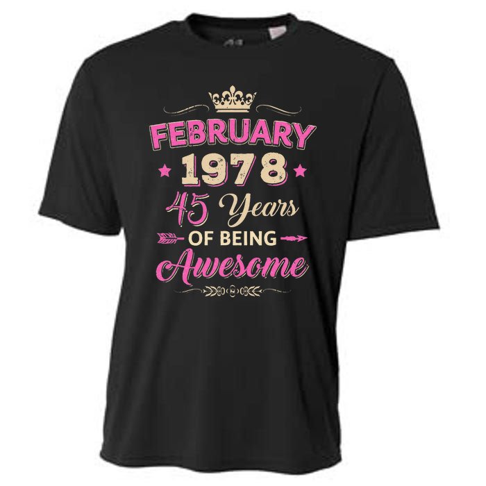 February 1978 45 Years Of Being Awesome Retro 45Th Birthday Cooling Performance Crew T-Shirt