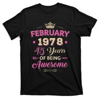 February 1978 45 Years Of Being Awesome Retro 45Th Birthday T-Shirt