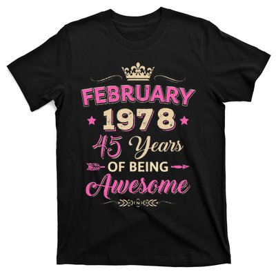 February 1978 45 Years Of Being Awesome Retro 45Th Birthday T-Shirt