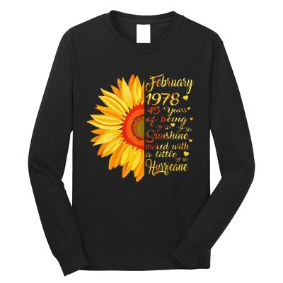 February 1978 45th Birthday Gift 45 Years Old Long Sleeve Shirt