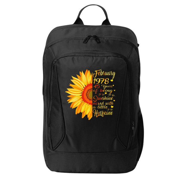 February 1978 45th Birthday Gift 45 Years Old City Backpack