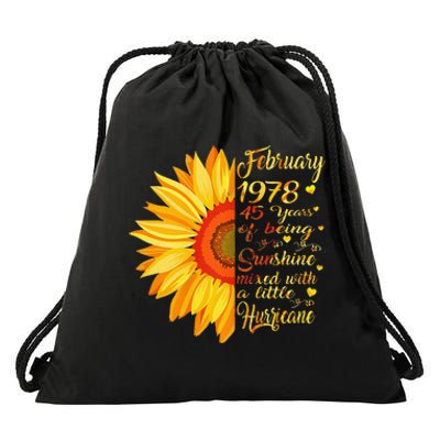 February 1978 45th Birthday Gift 45 Years Old Drawstring Bag