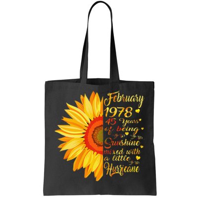 February 1978 45th Birthday Gift 45 Years Old Tote Bag