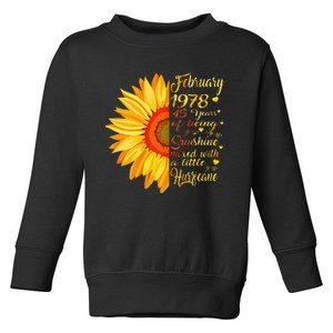 February 1978 45th Birthday Gift 45 Years Old Toddler Sweatshirt