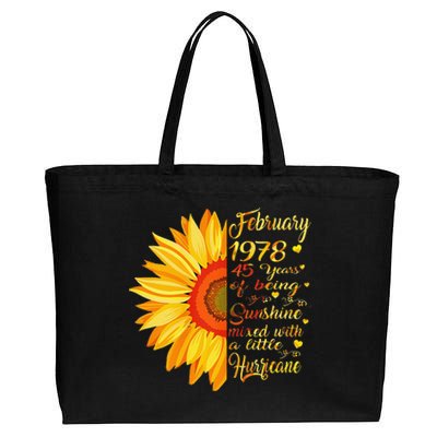 February 1978 45th Birthday Gift 45 Years Old Cotton Canvas Jumbo Tote