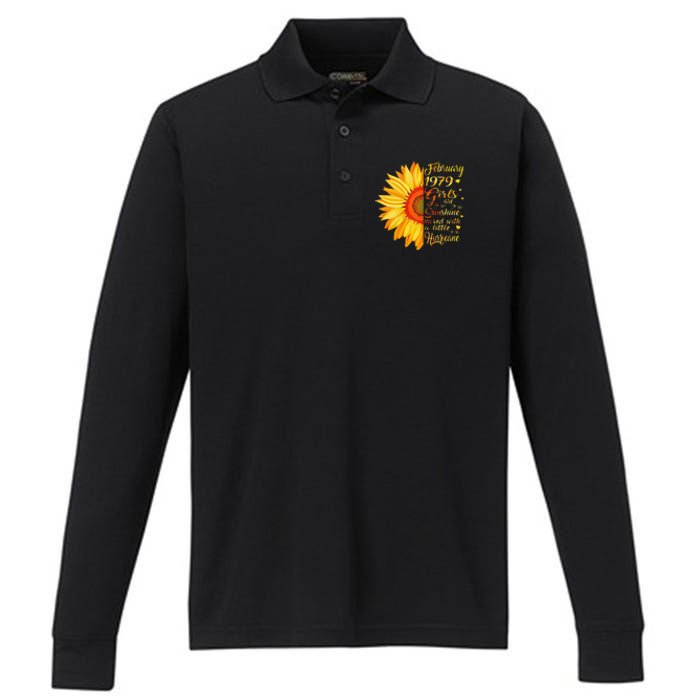 February 1979 44th Birthday Gift 44 Years Old Performance Long Sleeve Polo