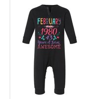 February 1980 43rd Birthday Gift 43 Years Old Infant Fleece One Piece