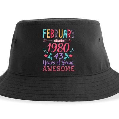 February 1980 43rd Birthday Gift 43 Years Old Sustainable Bucket Hat