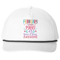 February 1980 43rd Birthday Gift 43 Years Old Snapback Five-Panel Rope Hat