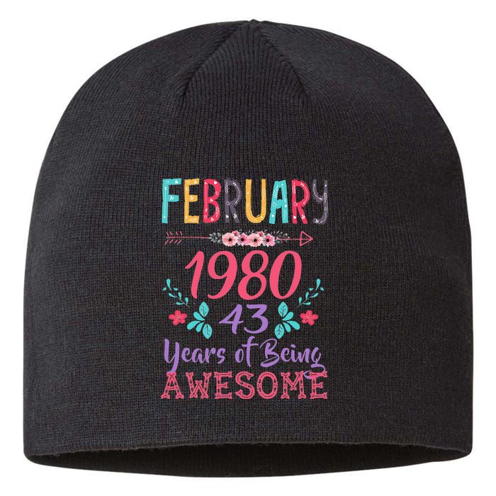 February 1980 43rd Birthday Gift 43 Years Old Sustainable Beanie