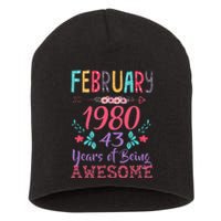 February 1980 43rd Birthday Gift 43 Years Old Short Acrylic Beanie