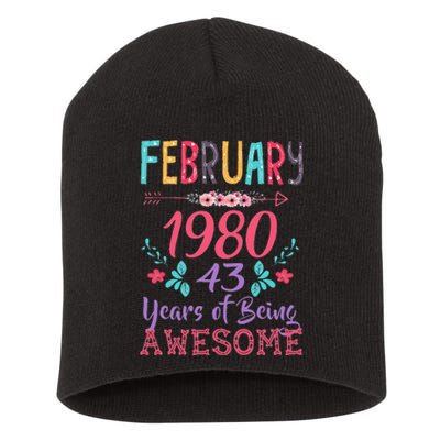 February 1980 43rd Birthday Gift 43 Years Old Short Acrylic Beanie