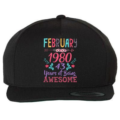 February 1980 43rd Birthday Gift 43 Years Old Wool Snapback Cap