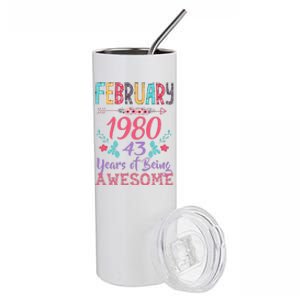 February 1980 43rd Birthday Gift 43 Years Old Stainless Steel Tumbler