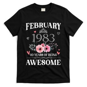 February 1983 40 Years Of Being Awesome 40th Birthday Gift T-Shirt