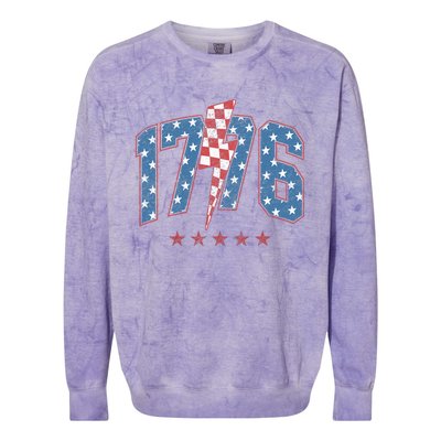 Funny 1776 4th Of July American Usa Flag Colorblast Crewneck Sweatshirt