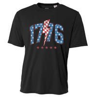 Funny 1776 4th Of July American Usa Flag Cooling Performance Crew T-Shirt