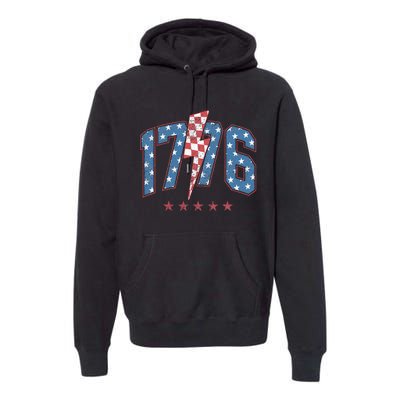 Funny 1776 4th Of July American Usa Flag Premium Hoodie