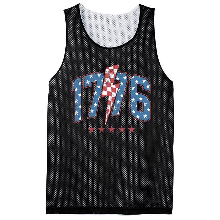 Funny 1776 4th Of July American Usa Flag Mesh Reversible Basketball Jersey Tank