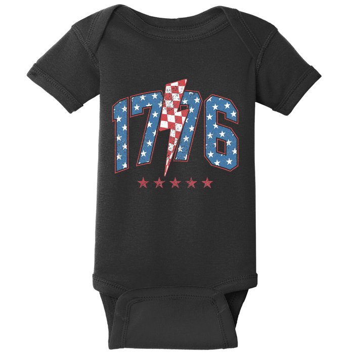 Funny 1776 4th Of July American Usa Flag Baby Bodysuit