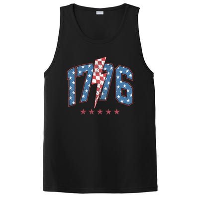 Funny 1776 4th Of July American Usa Flag PosiCharge Competitor Tank