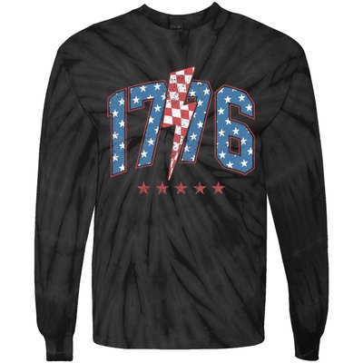 Funny 1776 4th Of July American Usa Flag Tie-Dye Long Sleeve Shirt