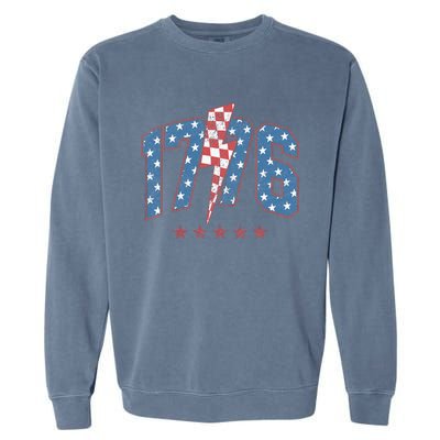 Funny 1776 4th Of July American Usa Flag Garment-Dyed Sweatshirt