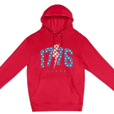 Funny 1776 4th Of July American Usa Flag Premium Pullover Hoodie