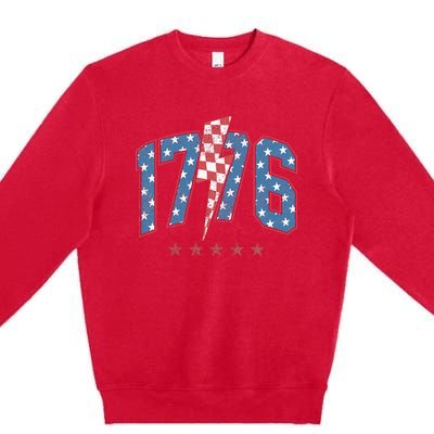 Funny 1776 4th Of July American Usa Flag Premium Crewneck Sweatshirt