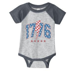 Funny 1776 4th Of July American Usa Flag Infant Baby Jersey Bodysuit