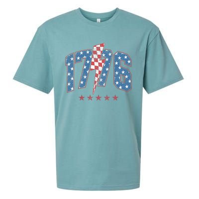 Funny 1776 4th Of July American Usa Flag Sueded Cloud Jersey T-Shirt