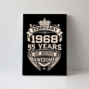 February 1968 55 Years Of Being Awesome 55th Birthday Canvas