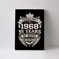 February 1968 55 Years Of Being Awesome 55th Birthday Canvas