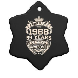 February 1968 55 Years Of Being Awesome 55th Birthday Ceramic Star Ornament