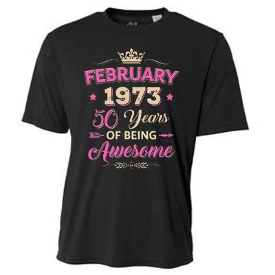 February 1973 50 Years Of Being Awesome Retro 50Th Birthday Cooling Performance Crew T-Shirt