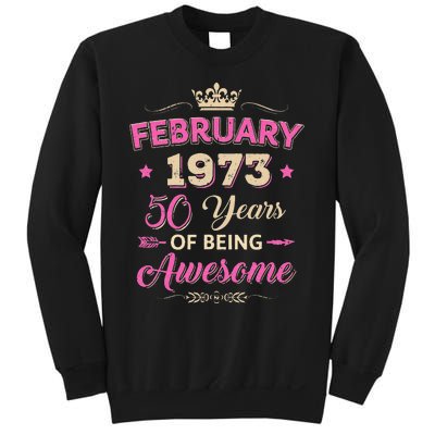 February 1973 50 Years Of Being Awesome Retro 50Th Birthday Sweatshirt