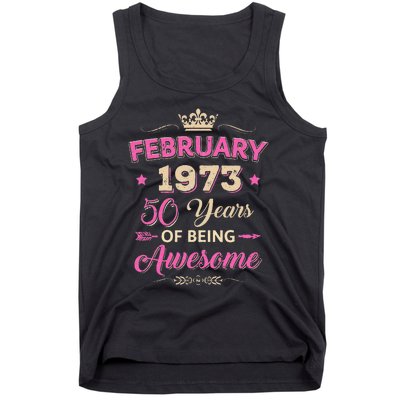 February 1973 50 Years Of Being Awesome Retro 50Th Birthday Tank Top