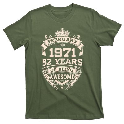 February 1971 52 Years Of Being Awesome 52th Birthday T-Shirt