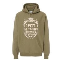 February 1971 52 Years Of Being Awesome 52th Birthday Premium Hoodie