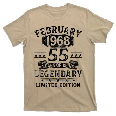 February 1968 55 Year Old 55th Birthday Gifts Vintage 1968 T-Shirt