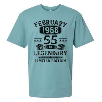 February 1968 55 Year Old 55th Birthday Gifts Vintage 1968 Sueded Cloud Jersey T-Shirt