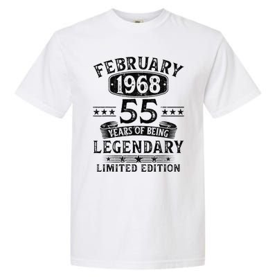 February 1968 55 Year Old 55th Birthday Gifts Vintage 1968 Garment-Dyed Heavyweight T-Shirt