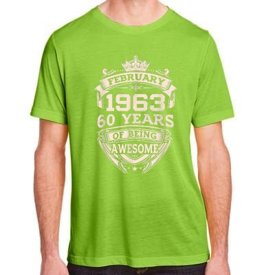 February 1963 60 Years Of Being Awesome 60th Birthday Adult ChromaSoft Performance T-Shirt