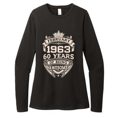 February 1963 60 Years Of Being Awesome 60th Birthday Womens CVC Long Sleeve Shirt