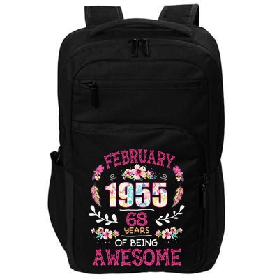 February 1955 68th Birthday Gift 68 Years Old Impact Tech Backpack