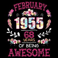 February 1955 68th Birthday Gift 68 Years Old Impact Tech Backpack