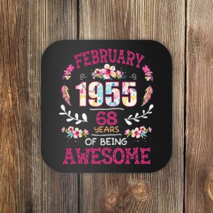 February 1955 68th Birthday Gift 68 Years Old Coaster