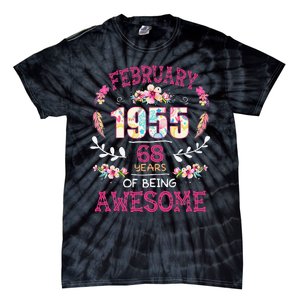 February 1955 68th Birthday Gift 68 Years Old Tie-Dye T-Shirt